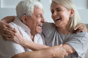 couple laughing in hospice care